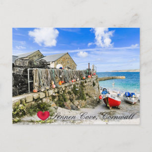 Custom Heart Sennen Hafenboote Cornwall Foto Feiertagspostkarte