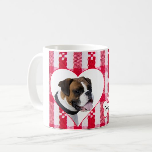 Custom Heart Shaped Boxer Dog Coffee Cup Tasse 11  (Vorderseite Links)
