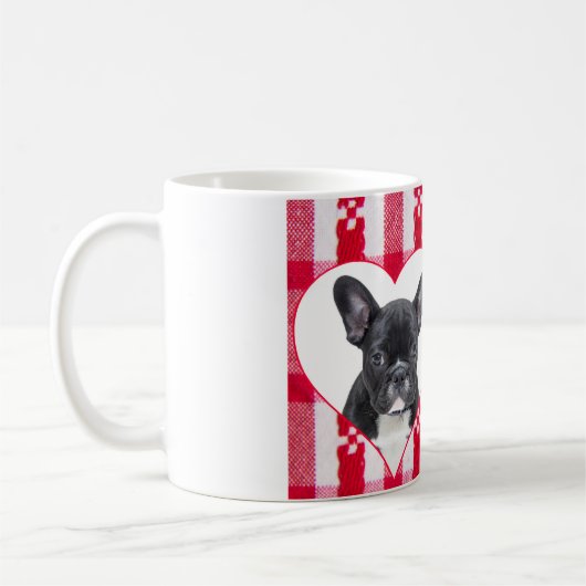 Custom Heart Shaped French Bulldog Coffee Tasse 11 (Links)