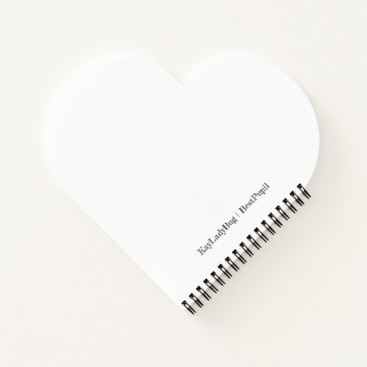 Custom Heart Shaped Spiral Bound Notebook Notizblock (Rückseite)