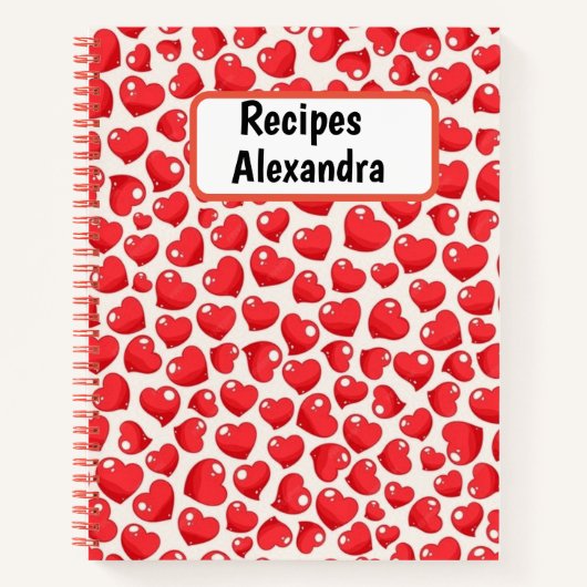 Custom Heart Spiral Notebook Notizblock (Vorderseite)