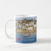 Custom Heart St Ives Harbour Pier Cornwall Foto Kaffeetasse (Links)