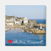 Custom Heart St Ives Harbour Pier Cornwall Foto Magnet (Vorne)