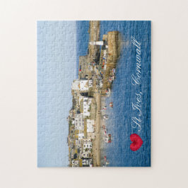 Custom Heart St Ives Harbour Pier Cornwall Foto Puzzle