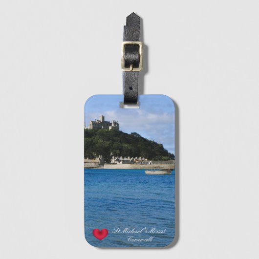 Custom Heart St Michaels Mount Cornwall Foto Gepäckanhänger (Vorderseite Vertikal)