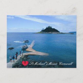 Custom Heart St Michaels Mount Cornwall mit Boote Feiertagspostkarte