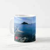 Custom Heart St Michaels Mount Cornwall mit Boote Kaffeetasse (Vorderseite Links)
