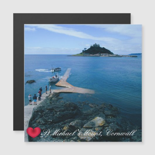 Custom Heart St Michaels Mount Cornwall mit Boote Magnetkarte (Vorne/Hinten)