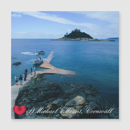 Custom Heart St Michaels Mount Cornwall mit Boote Magnetkarte (Vorderseite)