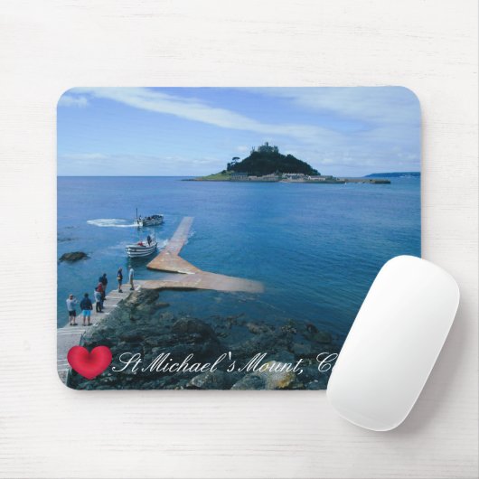 Custom Heart St Michaels Mount Cornwall mit Boote Mousepad (Mit Mouse)