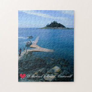 Custom Heart St Michaels Mount Cornwall mit Boote Puzzle