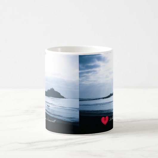 Custom Heart St Michaels Mount Cornwall + Pferde Kaffeetasse (Mittel)
