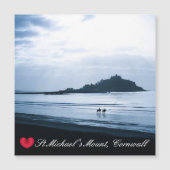 Custom Heart St Michaels Mount Cornwall + Pferde Magnetkarte (Vorderseite)
