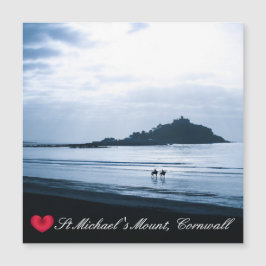 Custom Heart St Michaels Mount Cornwall + Pferde Magnetkarte