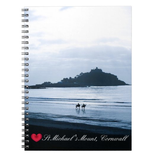 Custom Heart St Michaels Mount Cornwall + Pferde Notizblock (Vorderseite)