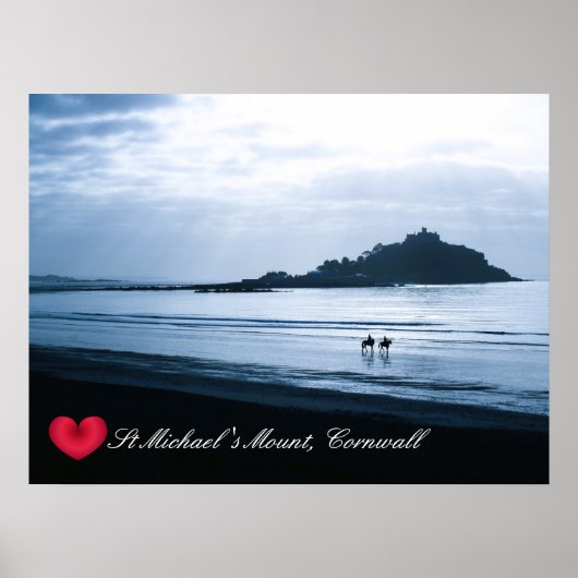 Custom Heart St Michaels Mount Cornwall + Pferde Poster (Vorne)