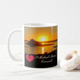 Custom Heart St Michaels Mount Cornwall Sunset Kaffeetasse