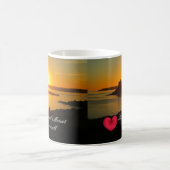 Custom Heart St Michaels Mount Cornwall Sunset Kaffeetasse (Mittel)