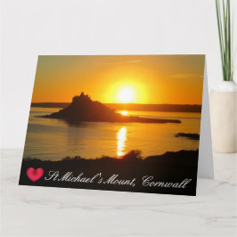 Custom Heart St Michaels Mount Cornwall Sunset Karte