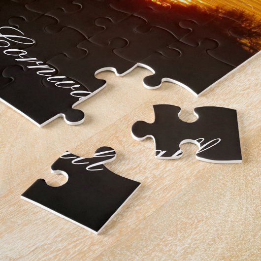 Custom Heart St Michaels Mount Cornwall Sunset Puzzle (Seite)