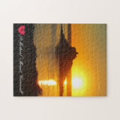 Custom Heart St Michaels Mount Cornwall Sunset Puzzle (Horizontal)