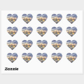 Custom Heart Sunset on Beach Wedding Stickers (Blatt)