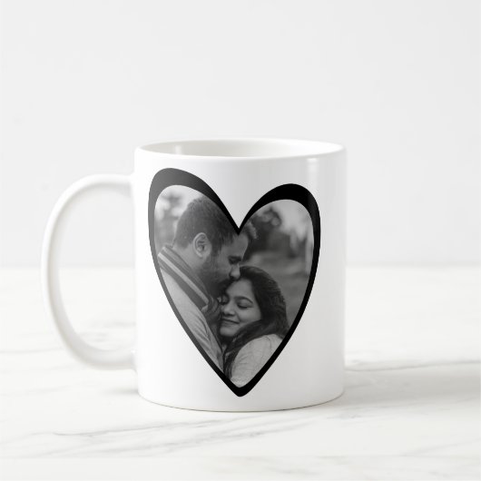 Custom Heart Tasse Holiday Gift - Foto und Nachric (Links)