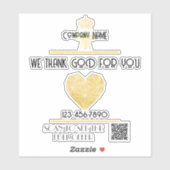 Custom HEART Thank GOD For Business Logo THANK YOU Aufkleber (Blatt)