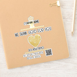 Custom HEART Thank GOD For Business Logo THANK YOU Aufkleber