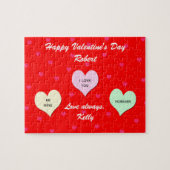 Custom Heart Valentine Jigsaw Puzzle Geschenk in T (Horizontal)