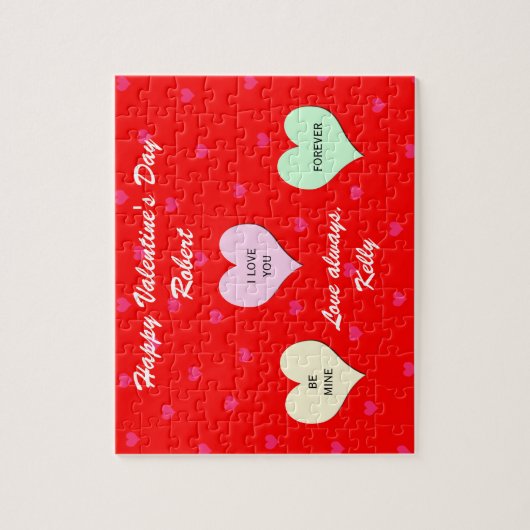 Custom Heart Valentine Jigsaw Puzzle Geschenk in T (Vertikal)