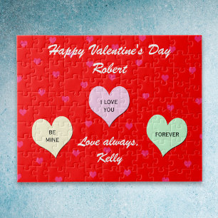 Custom Heart Valentine Jigsaw Puzzle Geschenk in T