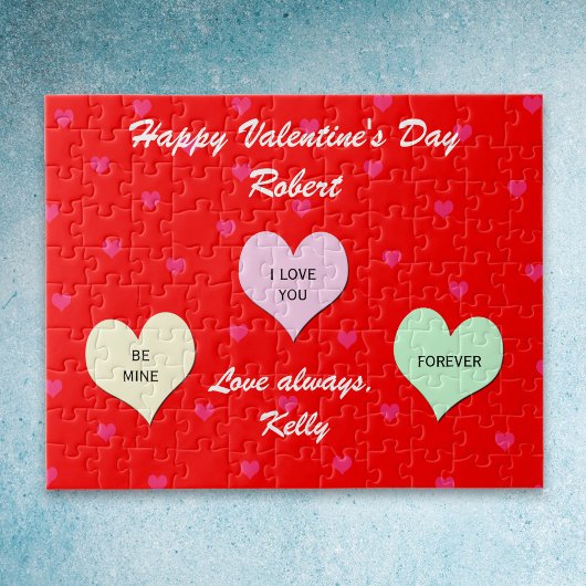 Custom Heart Valentine Jigsaw Puzzle Geschenk in T