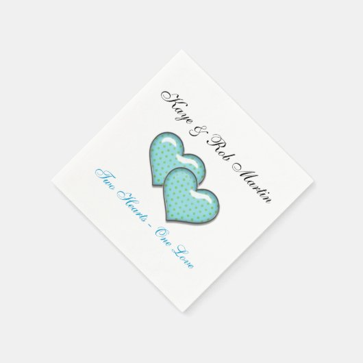 Custom Heart Wedding Napkin Template Serviette (Ecke)