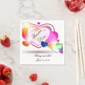 Custom Heart Wedding Napkins Serviette (Beispiel)