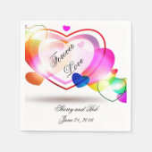 Custom Heart Wedding Napkins Serviette (Vorderseite)