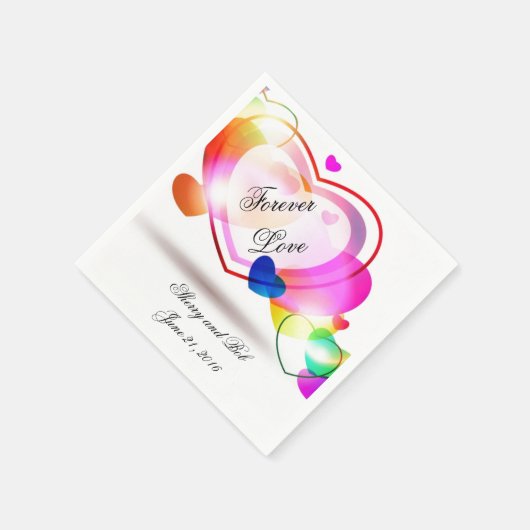 Custom Heart Wedding Napkins Serviette (Ecke)