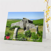 Custom Heart Zennor Quoit Megalith Foto Cornwall Karte (Gelbe Blume)