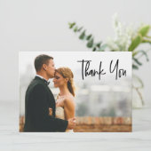 Custom Heartfelt message wedding Foto Modern Dankeskarte (Stehend Vorderseite)