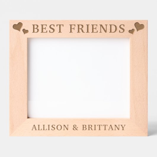 Custom Hearts Best Friends Geätzte Rahmen (Vorderseite)