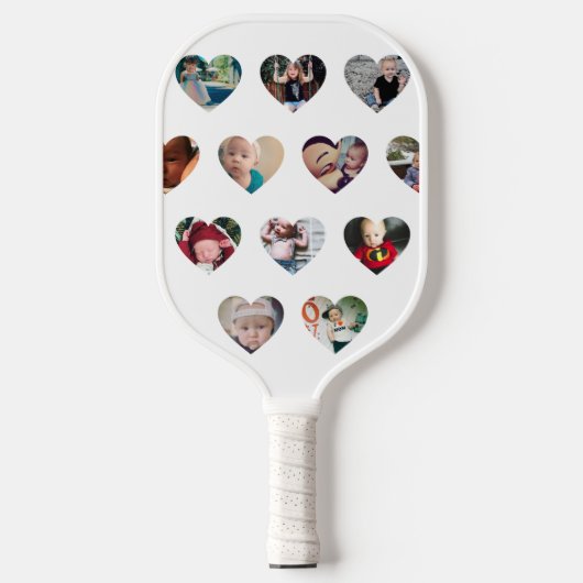 Custom HEARTS Foto Gallery Pickleball Paddel Schläger (Vorderseite)