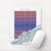 Custom Hearts Ice Blue Ribbon Mouse Pad Mousepad (Mit Mouse)