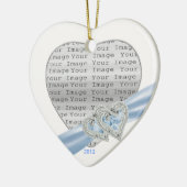 Custom Hearts Ice Blue Ribbon Ornament (Links)