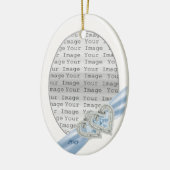 Custom Hearts Ice Blue Ribbon Ornament (Links)