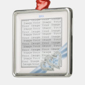 Custom Hearts Ice Blue Ribbon Ornament (Links)