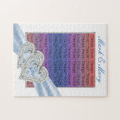 Custom Hearts Ice Blue Ribbon Puzzle (Horizontal)