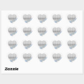 Custom Hearts Ice Blue Ribbon Stickers (Blatt)