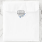 Custom Hearts Ice Blue Ribbon Stickers (Tasche)
