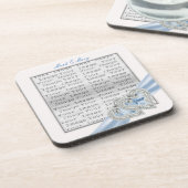 Custom Hearts Ice Blue Ribbon Untersetzer (Linke Seite)