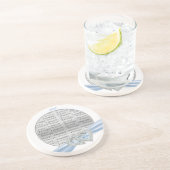 Custom Hearts Ice Blue Ribbon Untersetzer (Seite)